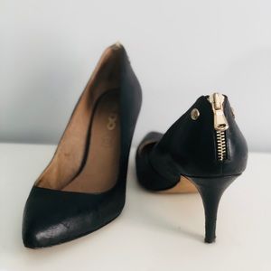 Aldo Black Zipper Heels